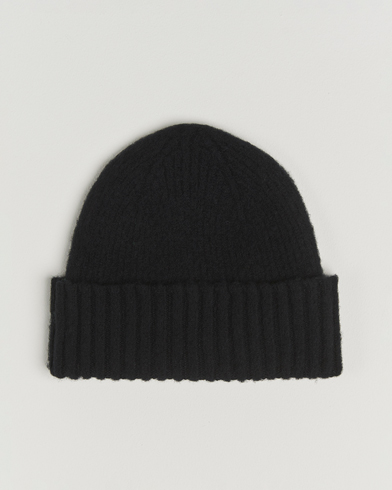 Robert Mackie Rona Ribbed Shaggy Lambswool Beanie Black – Musta