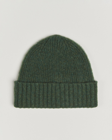 Robert Mackie Rona Ribbed Shaggy Lambswool Beanie Green – Vihreä