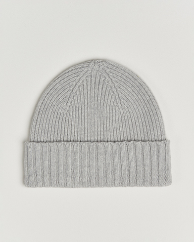 Robert Mackie Kingswell Ribbed Wool/Cashmere Beanie Light Grey – Harmaa