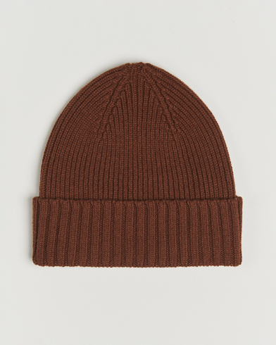 Robert Mackie Kingswell Ribbed Wool/Cashmere Beanie Brown – Ruskea