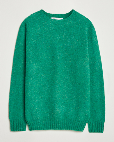 Harley Of Scotland Brushed Supersoft Lambswool Crewneck Evergreen – Vihreä