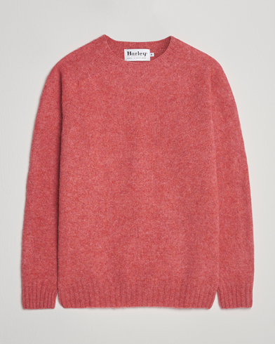 Harley Of Scotland Brushed Supersoft Lambswool Crewneck Tea Rose – Vaaleanpunainen
