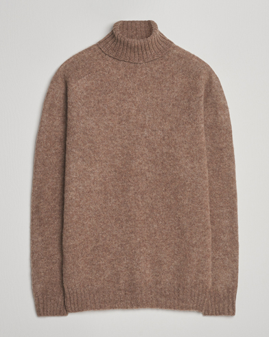 Harley Of Scotland Brushed Supersoft Lambswool Rollneck Tundra – Ruskea