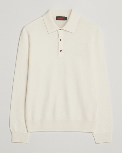 Morris Cashmere Polo Neck Off White – Valkoinen