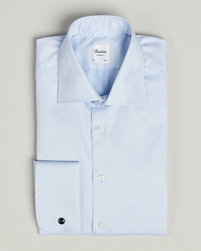 Stenströms Regular Fit Cotton Twill Double Cuff Shirt Blue – Sininen