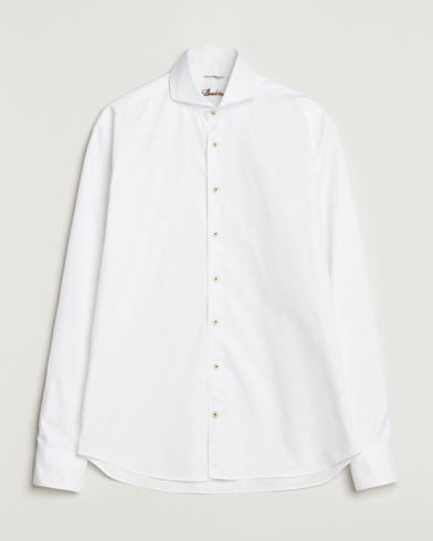 Stenströms Regular Fit Washed Cotton Plain Shirt White – Valkoinen