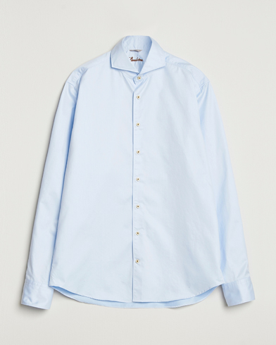 Stenströms Regular Fit Washed Cotton Plain Shirt Light Blue – Sininen