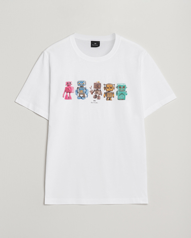 PS Paul Smith Robots Crew Neck T-Shirt White – Valkoinen