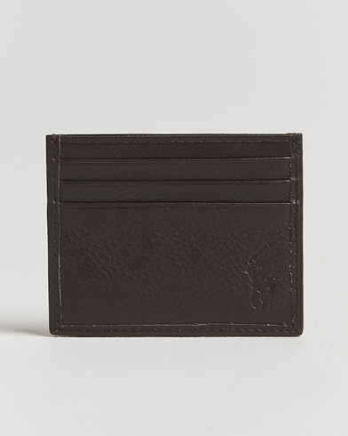 Polo Ralph Lauren Pebbled Leather Credit Card Holder Brown – Ruskea