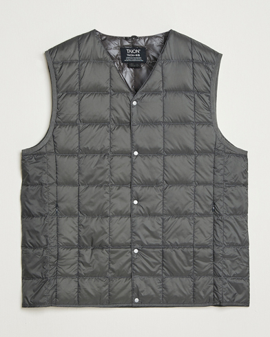 TAION V-Neck Lightweight Down Vest Dark Grey – Harmaa