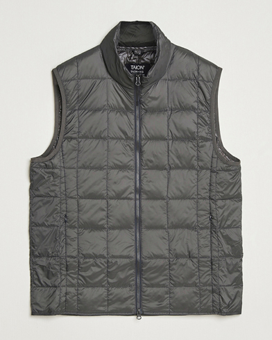 TAION High Neck Full Zip Lightweight Down Vest Dark Grey – Harmaa