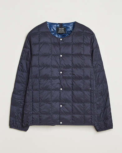 TAION Crew Neck Button Down Jacket Navy – Sininen