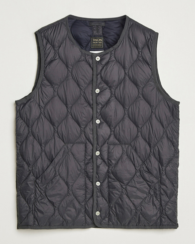 TAION Military Crew Neck Down Vest Dark Grey – Harmaa