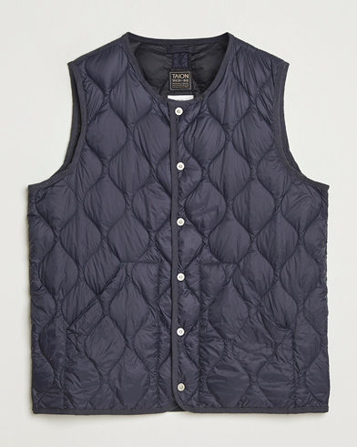 TAION Military Crew Neck Down Vest Navy – Sininen