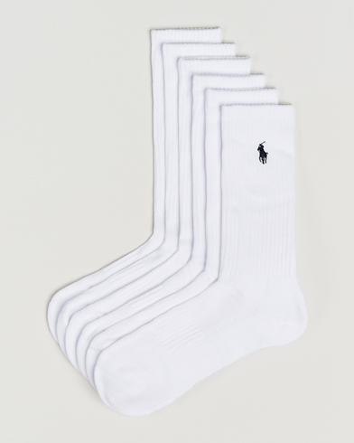 Polo Ralph Lauren 6-Pack Cotton Crew Socks White – Valkoinen