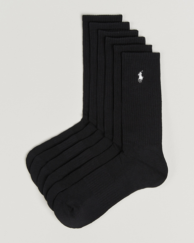 Polo Ralph Lauren 6-Pack Cotton Crew Socks Black – Musta