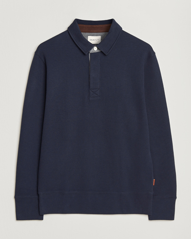 Gant Light Sacker Rib Long Sleeve Polo Evening Blue – Sininen