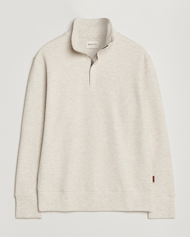 Gant Light Sacker Rib Half Zip Seed Melange – Harmaa