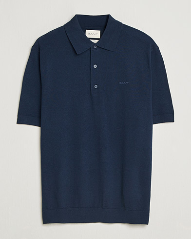 Gant Extrafine Merino Polo Marine – Sininen