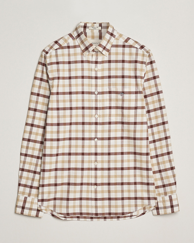 Gant Regular Fit Oxford Checked Shirt Mahogany Brown – Ruskea