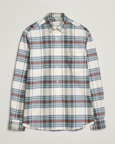 Gant Regular Fit Oxford Checked Shirt Woody Green – Monivärinen