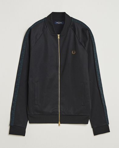 Fred Perry Blackwatch Tartan Taped Track Jacket Black – Musta