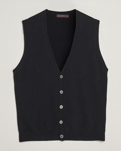 Oscar Jacobson Guiseppe Buttoned Vest Black – Musta