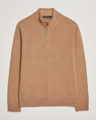 Oscar Jacobson Paul Wool/Cashmere Half-Zip Beige – Ruskea