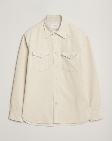 NN07 Ricky Corduroy Overshirt Ivory – Valkoinen