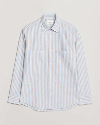 NN07 Freddy Striped Poplin Shirt Multi – Sininen