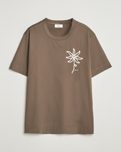 NN07 Pedro Embroidered T-Shirt Mable Husk – Vihreä