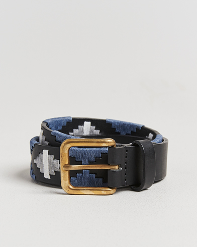 Pampeano Sierra Hand Stitched Classic Leather Belt 3,5cm Black – Musta