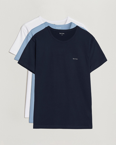 Paul Smith 3-Pack Crew Neck T-Shirt White/Black/Light Blue – Musta