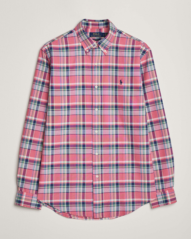 Polo Ralph Lauren Custom Fit Oxford Checked Shirt Pink/Blue – Vaaleanpunainen