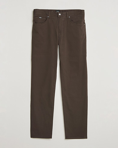 BOSS BLACK Re.Maine Cotton 5-Pocket Pants Dark Brown – Ruskea