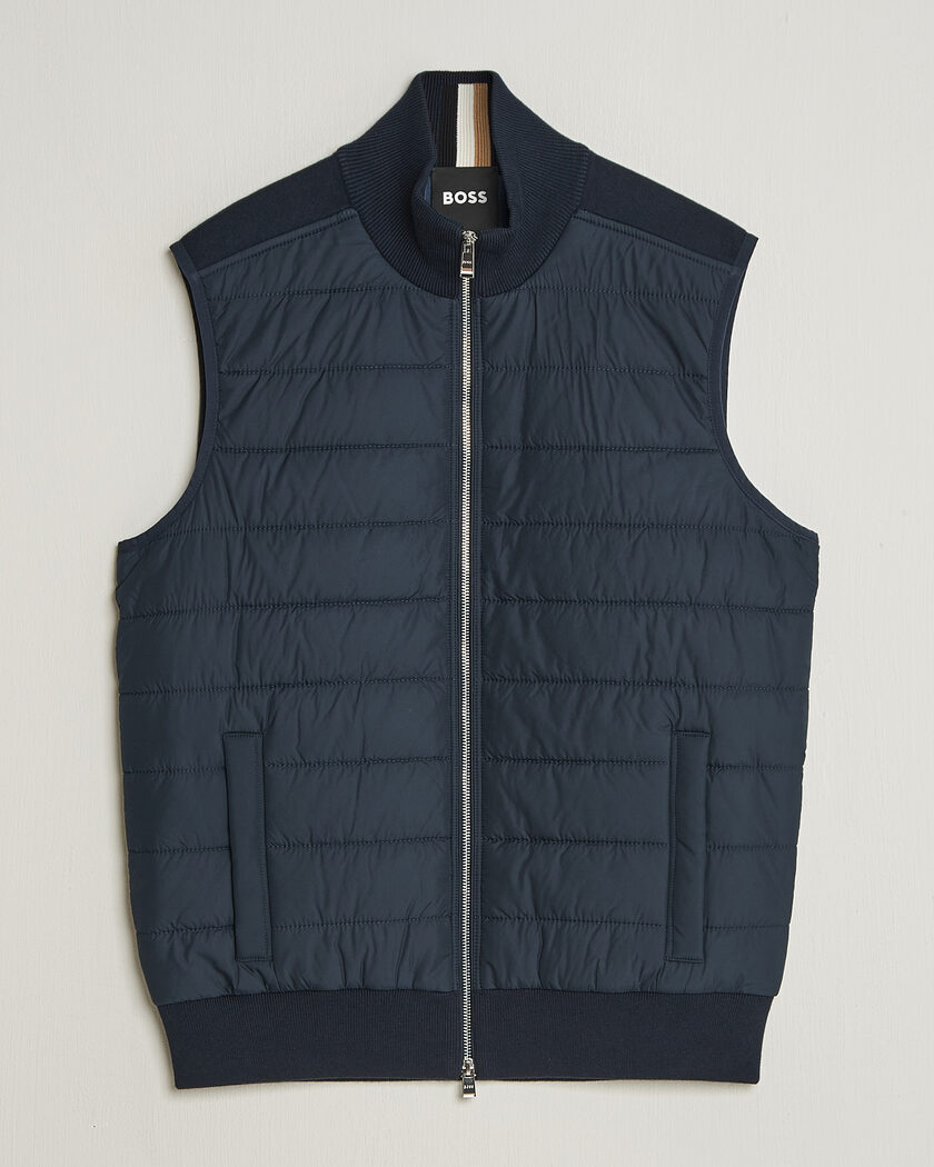 BOSS BLACK Urwin Cotton/Wool Vest Dark Blue – Sininen