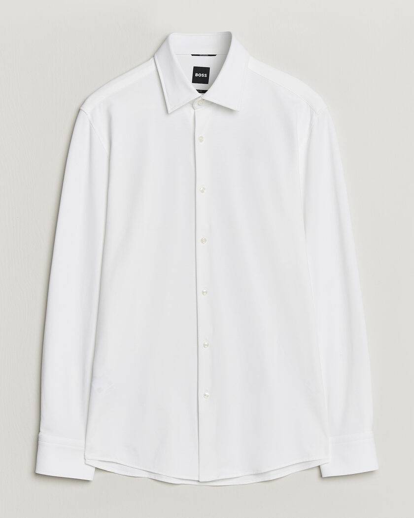 BOSS BLACK Hank Structured Jersey Shirt White – Valkoinen