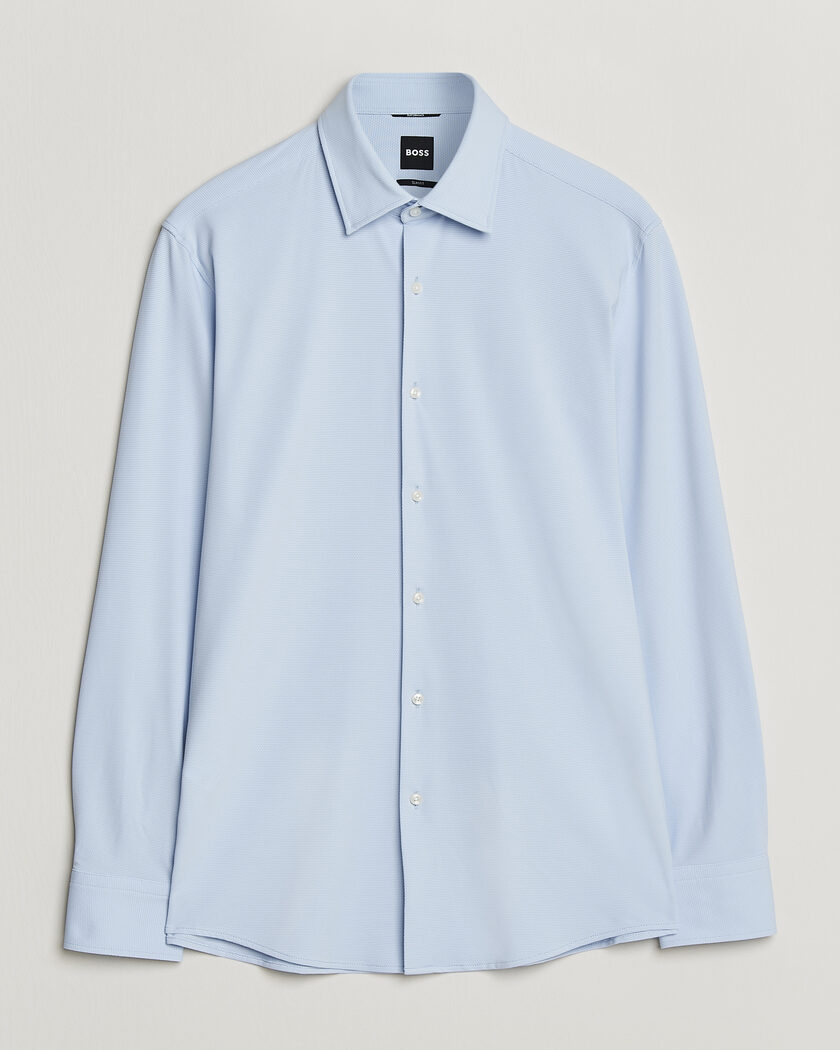 BOSS BLACK Hank Structured Jersey Shirt Light Blue – Sininen