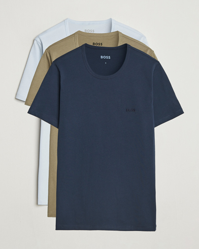 BOSS BLACK 3-Pack Crew Neck T-Shirt Green/Blue/Navy – Monivärinen