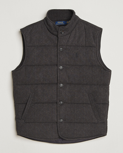 Polo Ralph Lauren Knitted Herringbone Vest Dark Charcoal Heather – Harmaa
