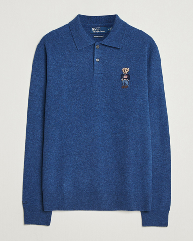 Polo Ralph Lauren Washed Long Sleeve Bear Polo Rustic Navy Heather – Sininen