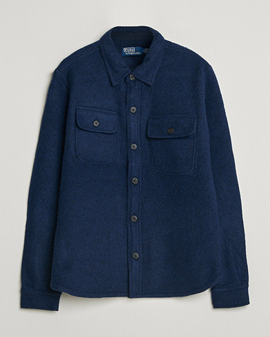 Polo Ralph Lauren Felted Wool Pocket Shirt RL Navy – Sininen