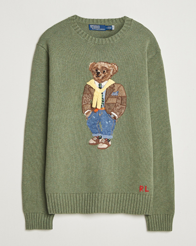 Polo Ralph Lauren Cotton/Cashmere Bear Sweater Lovette Heather – Vihreä