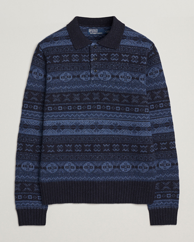 Polo Ralph Lauren Wool/Linen Blend Long Sleeve Sweater Navy Multi – Sininen
