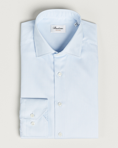 Stenströms Superslim Cotton Twill Striped Shirt Blue/White – Sininen