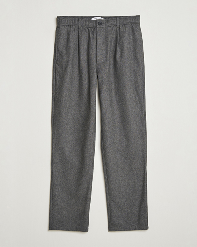 Samsøe Samsøe Bertil Flannel Drawstring Trousers Dark Grey Melange – Harmaa