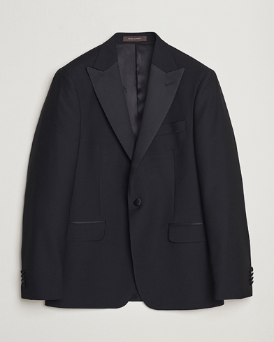 Oscar Jacobson Frampton Wool Tuxedo Blazer Black – Musta