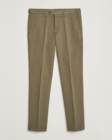 Oscar Jacobson Danwick Cotton Trousers Olive – Vihreä