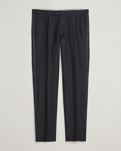 Oscar Jacobson Denz Wool Tuxedo Trousers Black – Musta