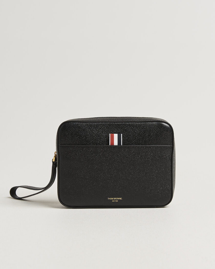 Thom Browne Pebble Grain Leather Bag Black – Musta